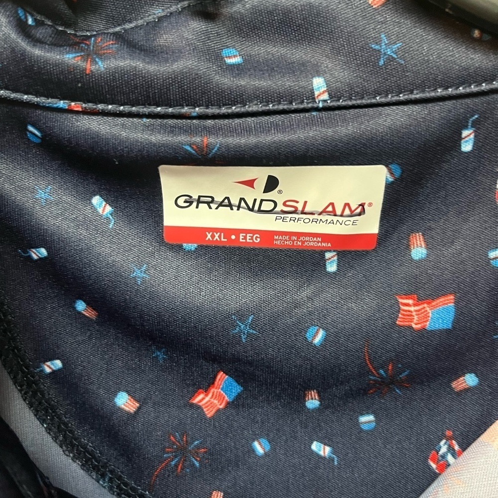 Grand Slam Navy Polo with Red Accents. XXL - Picture 4 of 6